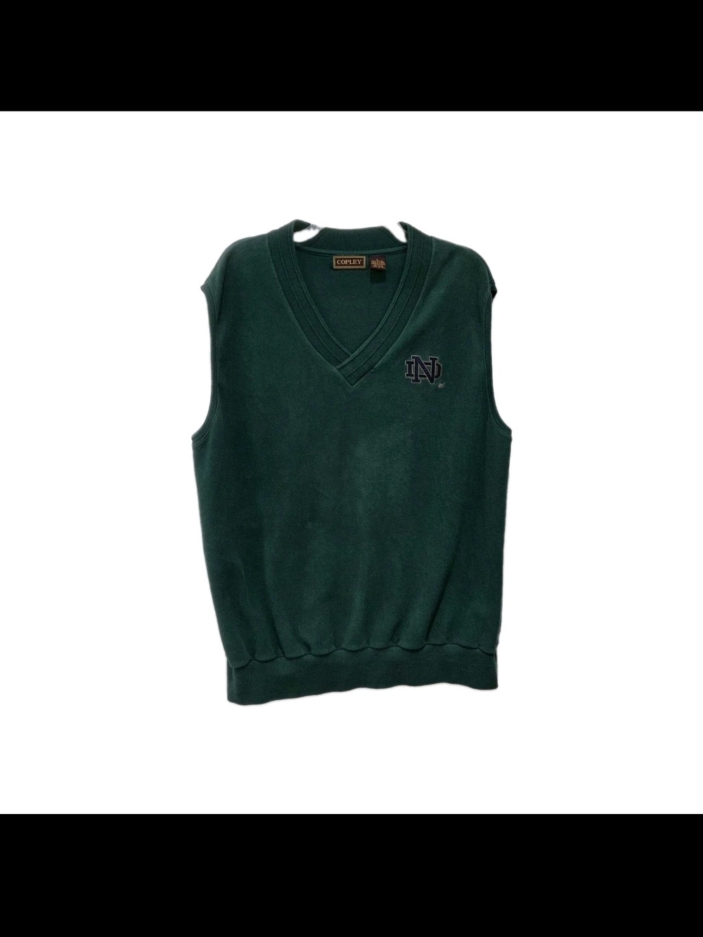 Men's V-Neck Sweater Vest in Deep Green